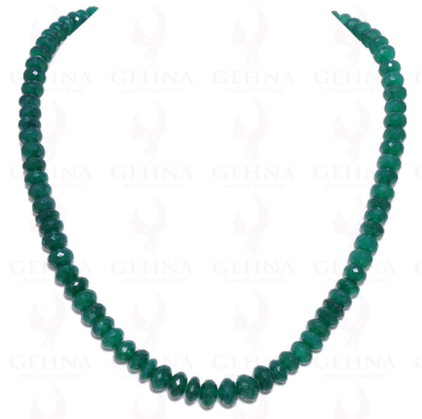 Green Onyx Gemstone Round Faceted Bead Stand Necklace NS-1041