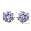 White Zircon Studded Round Shape Earrings FE-1041