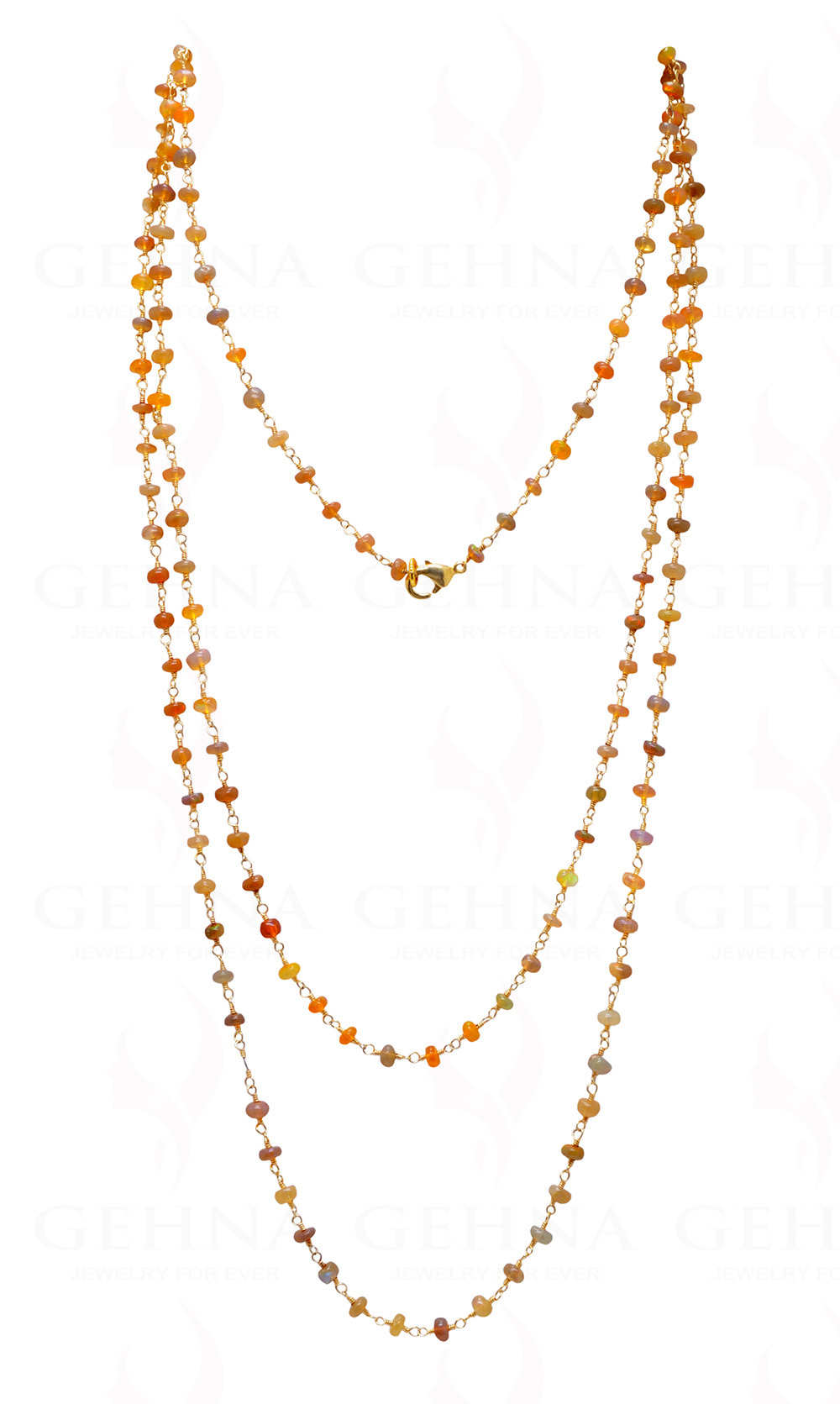 56" Natural Opal Bead Chain In .925 Sterling Silver CS-1042