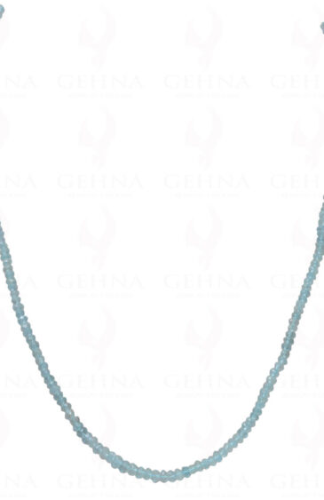 Aquamarine Gemstone Round Faceted Bead Strand Necklace NS-1042