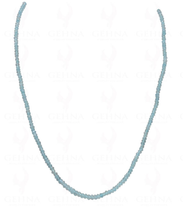 Aquamarine Gemstone Round Faceted Bead Strand Necklace NS-1042