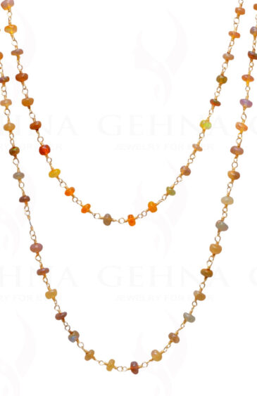 56″ Natural Opal Bead Chain In .925 Sterling Silver CS-1042