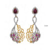 Simulated Diamond & Ruby Studded Festive Earrings FE-1042