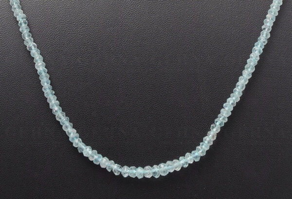 Aquamarine Gemstone Round Faceted Bead Strand Necklace NS-1042