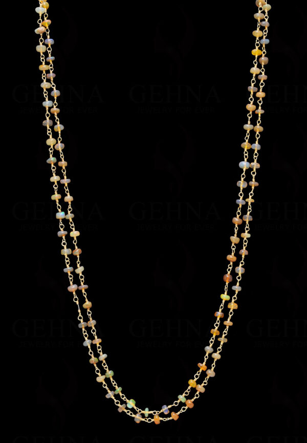 56" Natural Opal Bead Chain In .925 Sterling Silver CS-1042