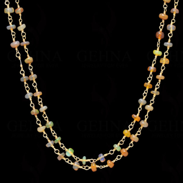 56" Natural Opal Bead Chain In .925 Sterling Silver CS-1042