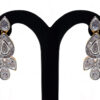 Topaz Studded Pendant & Earring Set With Multicolor Stone Bead Chain FN-1042