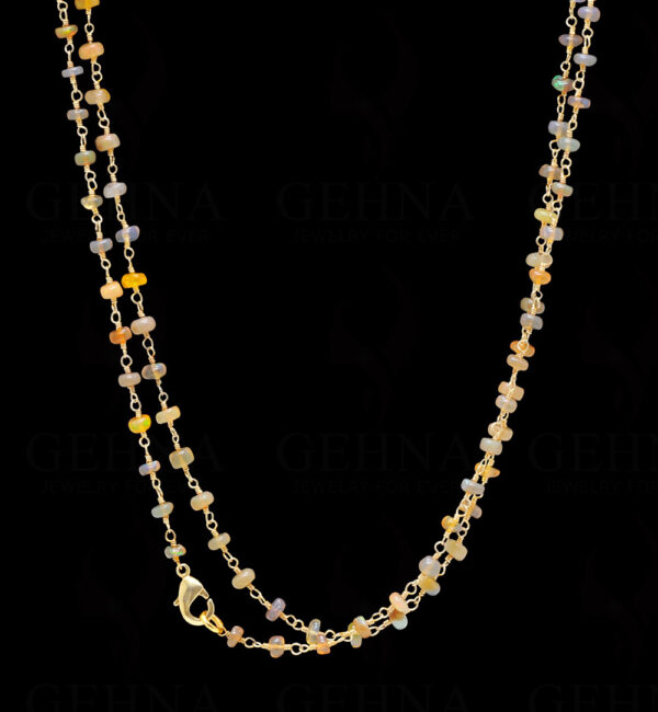 56" Natural Opal Bead Chain In .925 Sterling Silver CS-1042