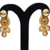 Topaz Studded Pendant & Earring Set With Multicolor Stone Bead Chain FN-1042