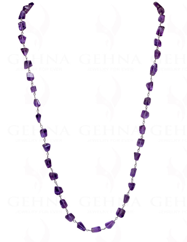 26" Amethyst Gemstone Tumble Chain In .925 Sterling Silver CS-1043