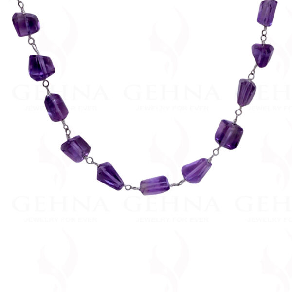 26" Amethyst Gemstone Tumble Chain In .925 Sterling Silver CS-1043