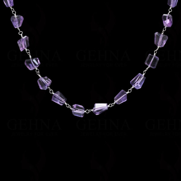 26" Amethyst Gemstone Tumble Chain In .925 Sterling Silver CS-1043