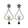 Pearl, Simulated Diamond & Sapphire Studded Festive Earrings FE-1044