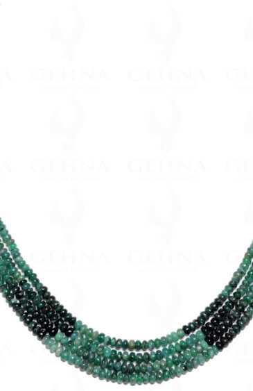 4 Row Necklace Of Emerald Gemstone Round Shaded Bead NP-1044