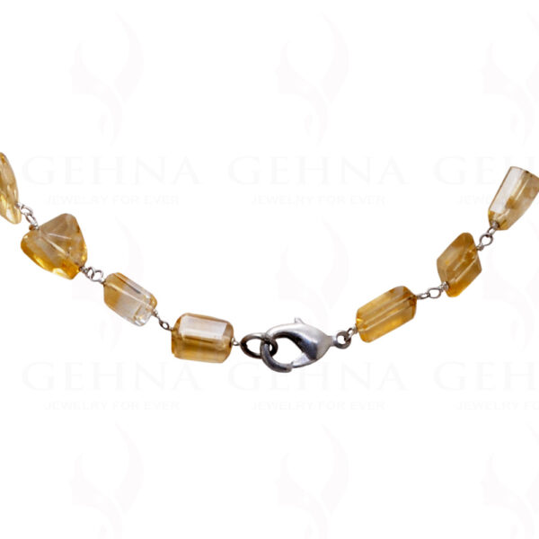 32" Citrine Gemstone Tumble Chain In .925 Sterling Silver CS-1044