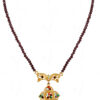Multi Color Stone Studded Pendant With Garnet Beads FN-1045