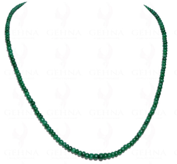 Single Line Necklace Of Natural Emerald Round Cabochon Bead NP-1045