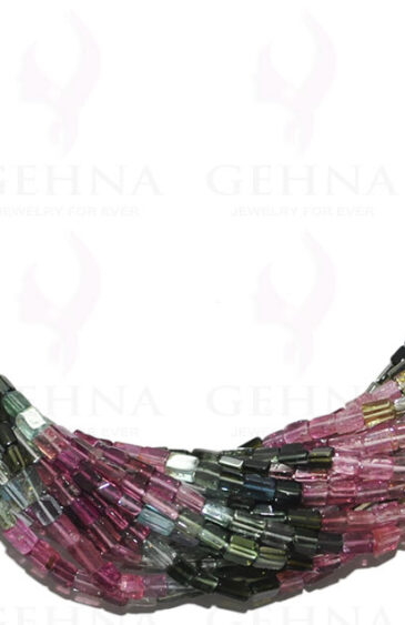 30 Rows of Multi Color Tourmaline Gemstone Chopasa Shaped Bead Necklace NS-1045