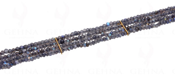 4 Rows Of Labradorite Gemstone Faceted Bead Bracelet BS-1045