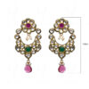 Emerald, Tourmaline, Pearl & White Sapphire Studded Earrings FE-1045