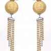 Zircon & Simulated Diamond Studded Golden Ball Shaped Earrings FE-1046