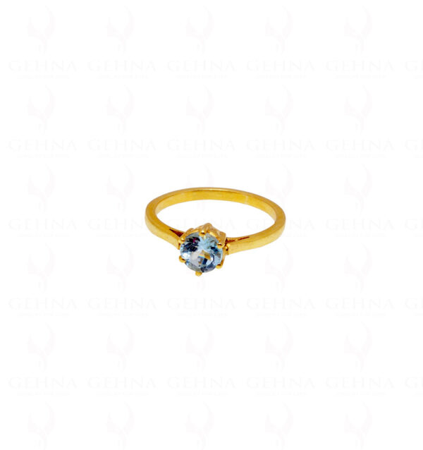 Blue Topaz Gemstone Studded 925 Sterling Silver Ring SR-1046