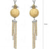 Zircon & Simulated Diamond Studded Golden Ball Shaped Earrings FE-1046