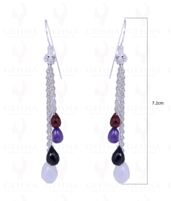 Amethyst, Moonstone, Black Spinel & Garnet Gemstone Earrings ES-1046