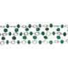 3 Rows Of Emerald Gemstone Knotted Beaded Bracelet In .925 Silver BS-1047