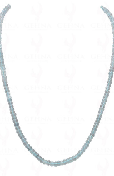 Aquamarine Gemstone Round Faceted Bead String Necklace NS-1047