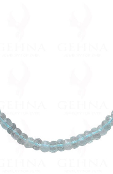 Aquamarine Gemstone Round Faceted Bead String Necklace NS-1047