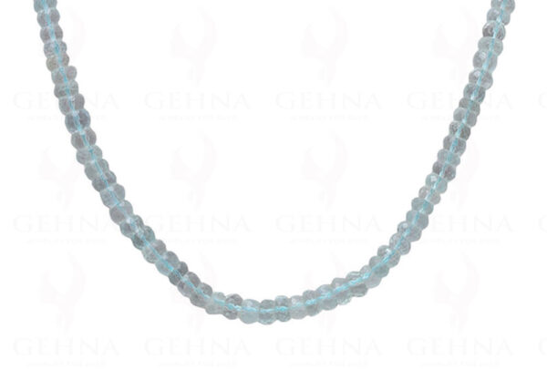 Aquamarine Gemstone Round Faceted Bead String Necklace NS-1047