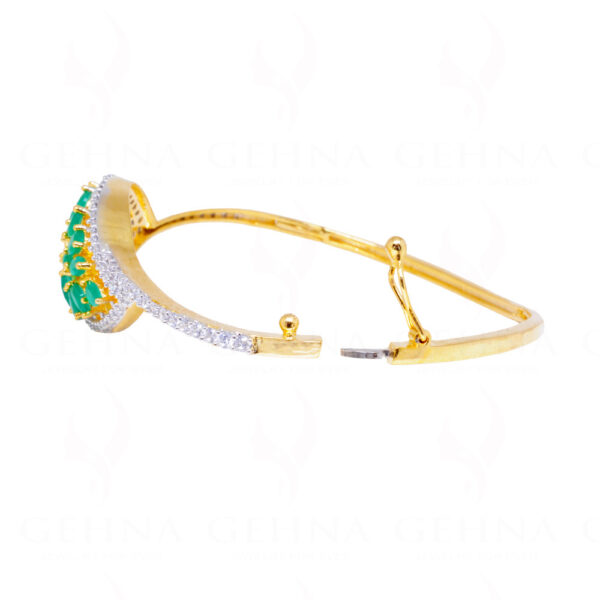 Emerald & Cubic Zirconia Studded Designer Bracelet FB-1047