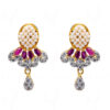 Ruby & Pearl Pendant With 5 Rows Tassel Necklace & Earrings Set FN-1047