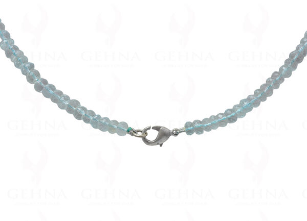 Aquamarine Gemstone Round Faceted Bead String Necklace NS-1047