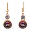 Simulated Diamond & Garnet Studded Earrings FE-1048