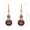 Simulated Diamond & Garnet Studded Earrings FE-1048