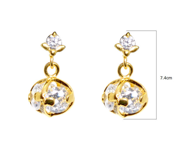 Cubic Zirconia Studded Elegant D Pendant & Earring Set FP-1048