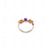 Citrine & Amethyst Gemstone Studded 925 Sterling Silver Ring SR-1048