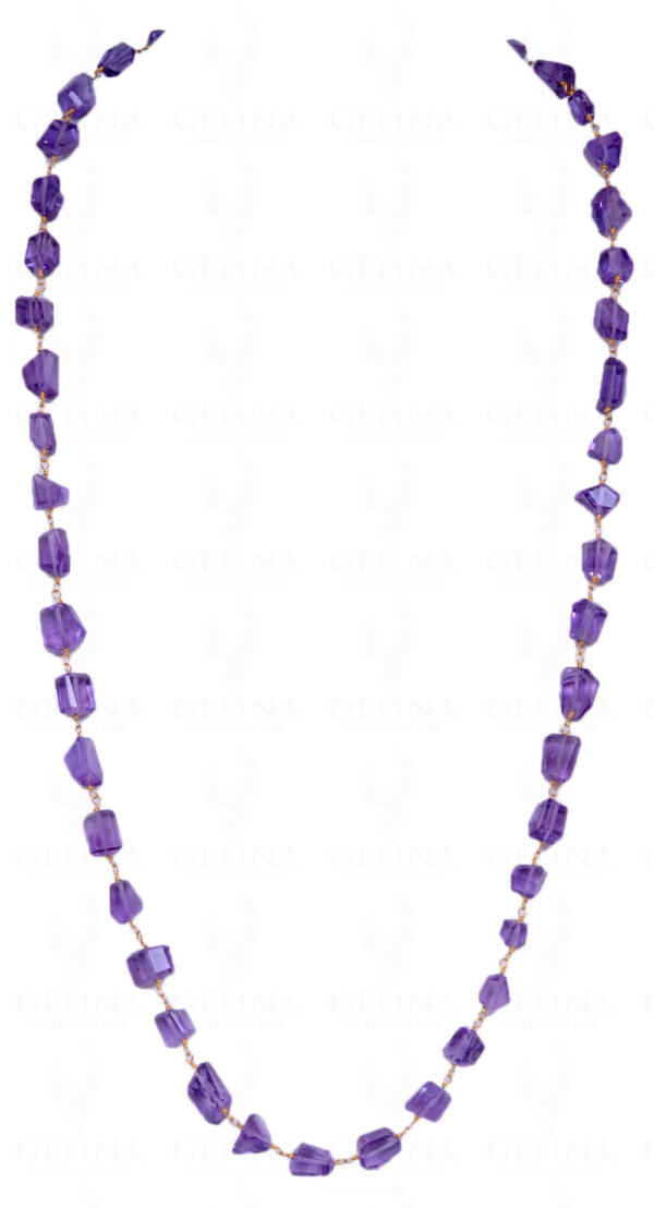 28" Amethyst Faceted Tumble Chain In .925 Sterling Silver CS-1049