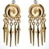 Zircon Studded Spiral Shape Gold Plated Earrings FE-1049
