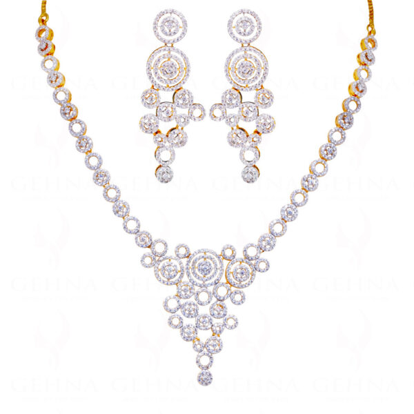 Best Quality Simulated Diamond Studded Elegant Bridal Necklace Set FN-1049