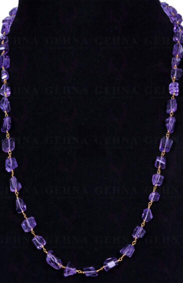 28″ Amethyst Faceted Tumble Chain In .925 Sterling Silver CS-1049