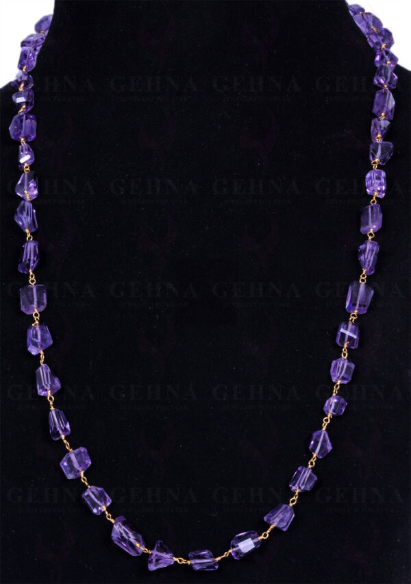 28" Amethyst Faceted Tumble Chain In .925 Sterling Silver CS-1049