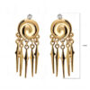 Zircon Studded Spiral Shape Gold Plated Earrings FE-1049