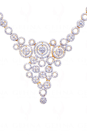 Best Quality Simulated Diamond Studded Elegant Bridal Necklace Set FN-1049