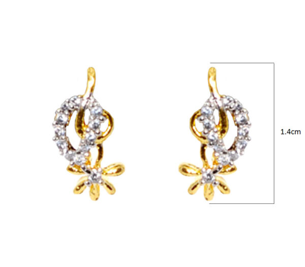 Cubic Zirconia Studded Trendy Flower Shaped Pendant & Earring Set FP-1049