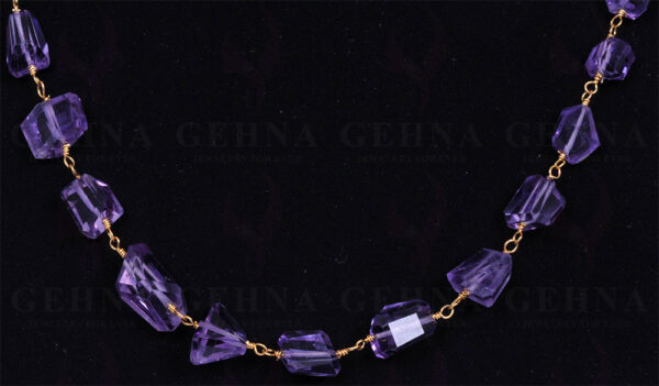 28" Amethyst Faceted Tumble Chain In .925 Sterling Silver CS-1049