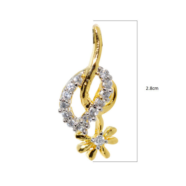 Cubic Zirconia Studded Trendy Flower Shaped Pendant & Earring Set FP-1049