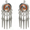 Zircon Studded Spiral Shape Silver Plated Earrings FE-1050